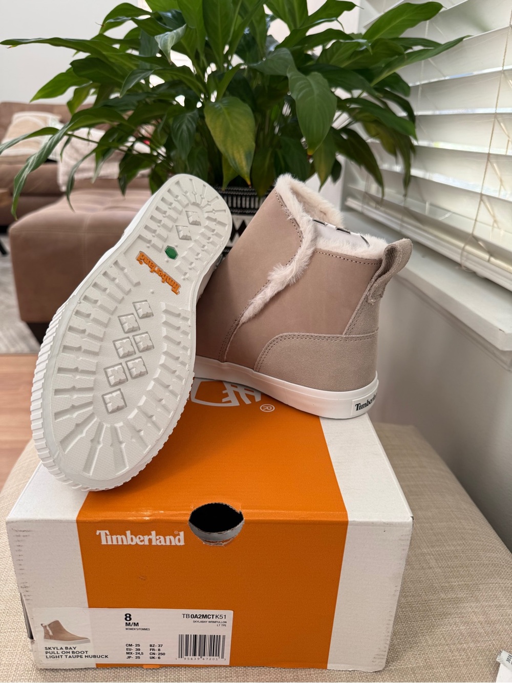 Timberland Light Pink Faux-Fur Ankle Booties